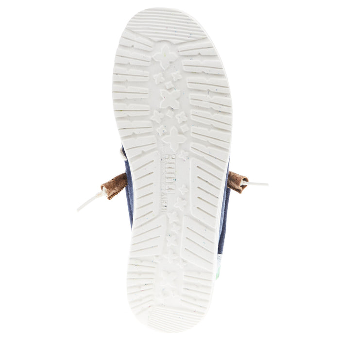 Hey Dude Men's Wally Linen Natural Navy Shoe
