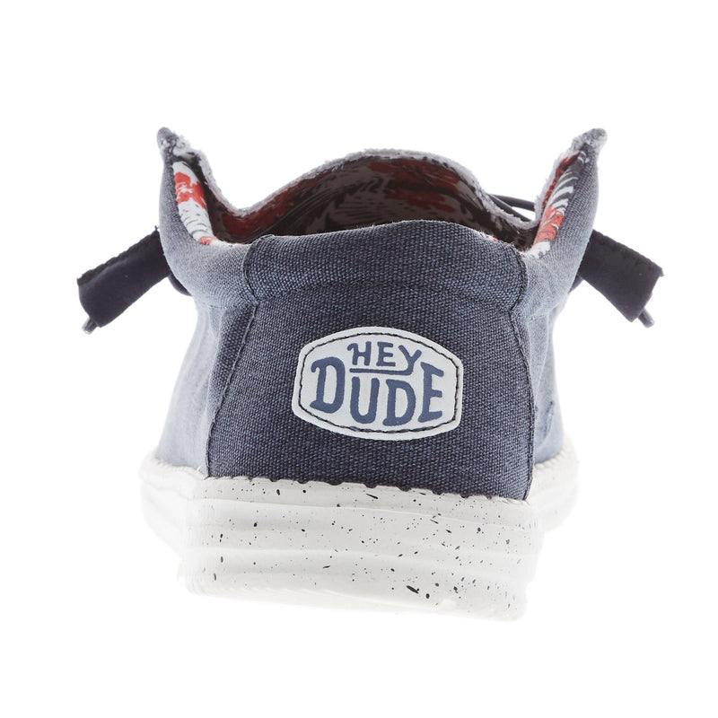 Hey Dude Men's Wally Stretch Canvas Blue Casual Shoe