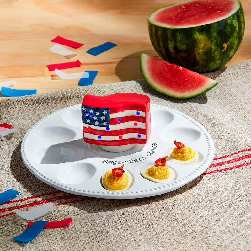 Mud Pie American Flag Light Up Sitter