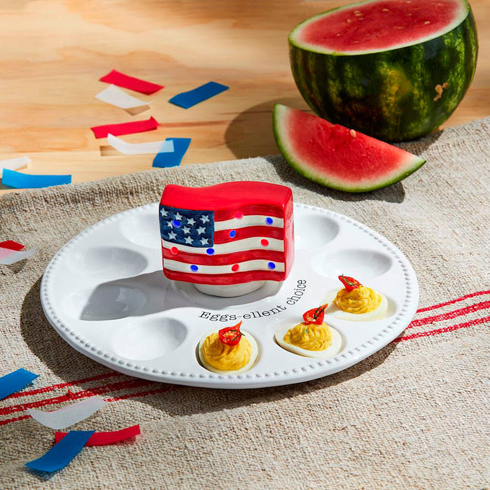 Mud Pie American Flag Light Up Sitter
