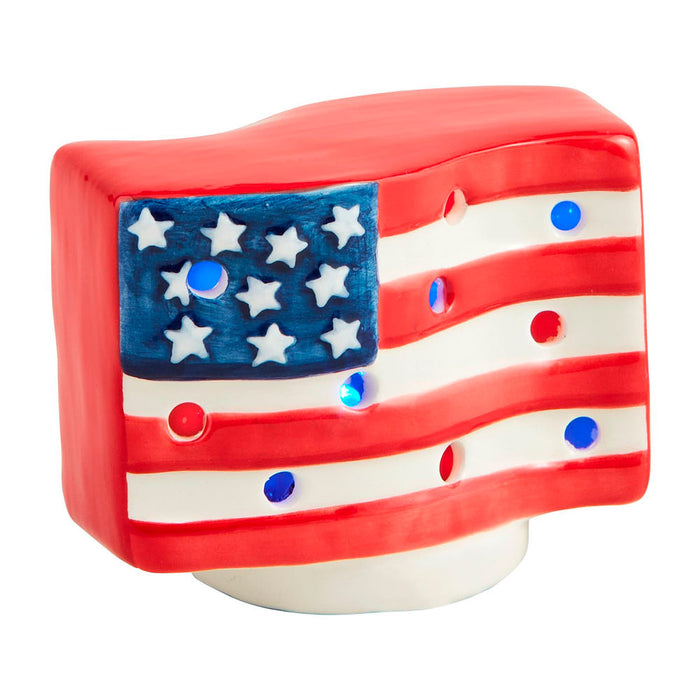 Mud Pie American Flag Light Up Sitter
