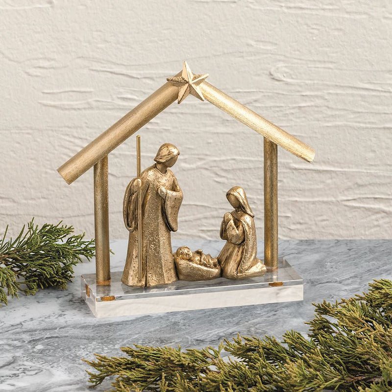 Mud Pie Gold Resin Nativity Display