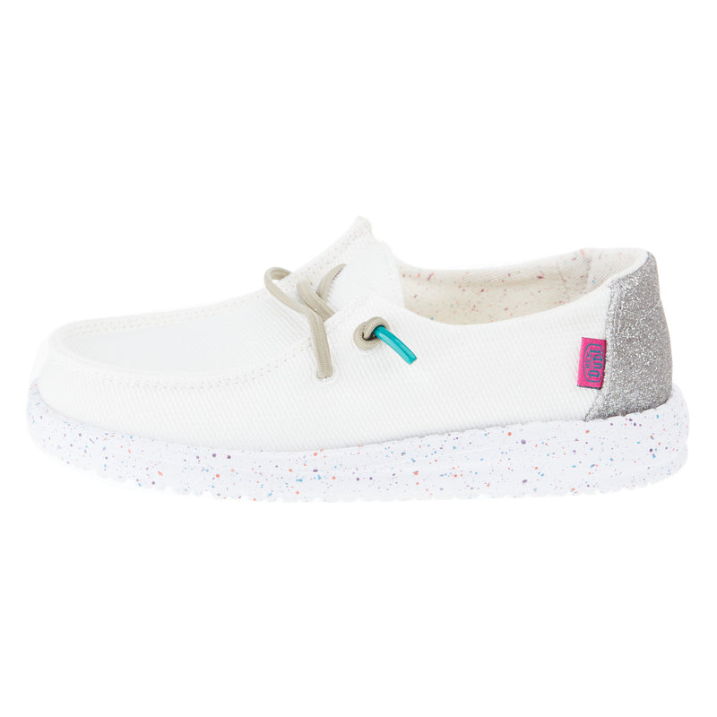 Hey Dude Youth Wendy Disco White Casual Shoe