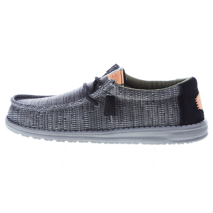Hey Dude Men's Wally Grid Black Casual Shoe