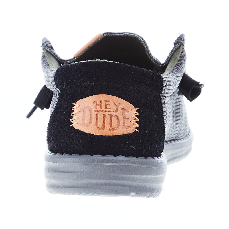 Hey Dude Men's Wally Grid Black Casual Shoe