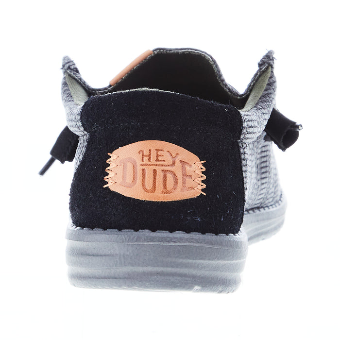 Hey Dude Men's Wally Grid Black Casual Shoe