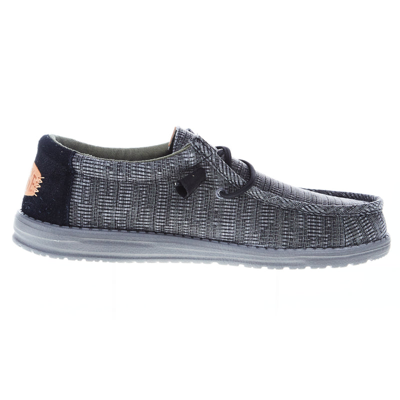 Hey Dude Men's Wally Grid Black Casual Shoe