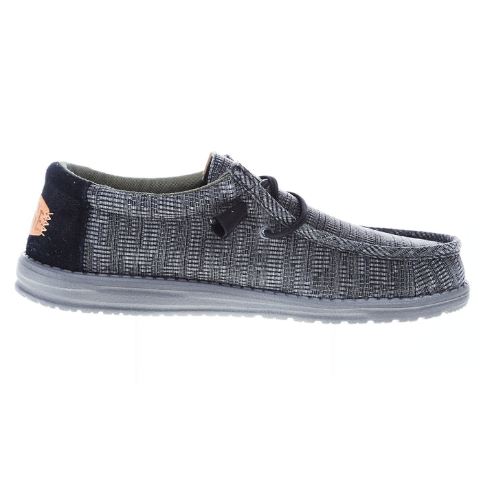 Hey Dude Men's Wally Grid Black Casual Shoe