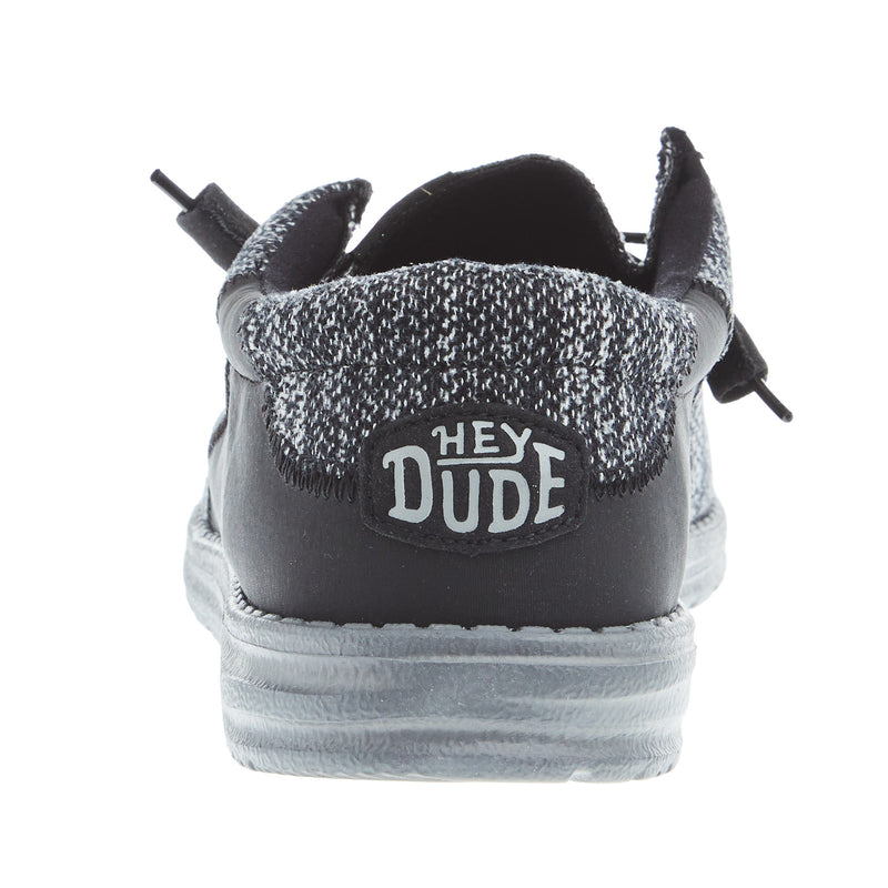 Hey Dude Men's Wally Stitch Flecked Woven Black Casual Shoe