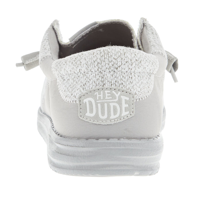 Hey Dude Men's Wally Stitch Flecked Woven Grey Casual Shoe