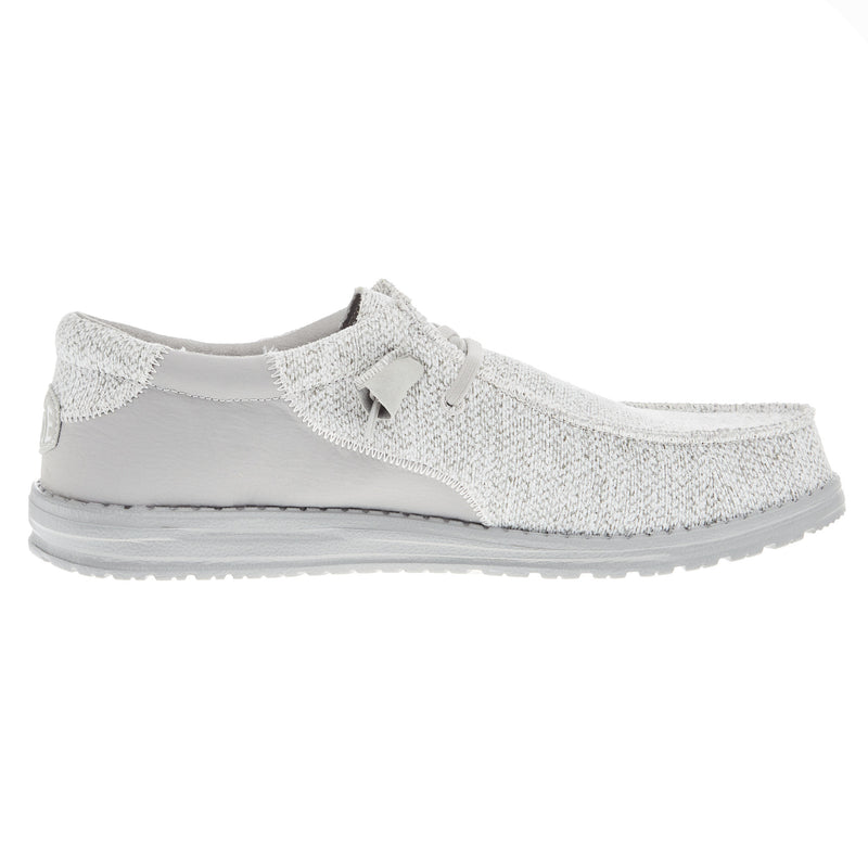 Hey Dude Men's Wally Stitch Flecked Woven Grey Casual Shoe