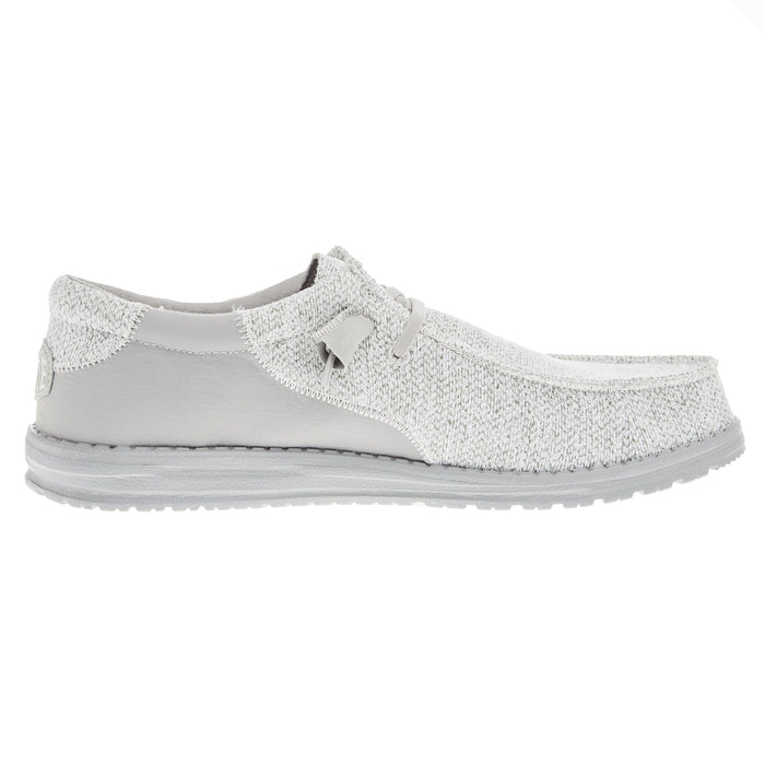 Hey Dude Men's Wally Stitch Flecked Woven Grey Casual Shoe