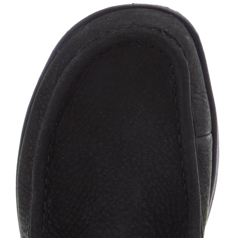 Hey Dude Mens Wally Black Grip Craft Leather Casual Shoe