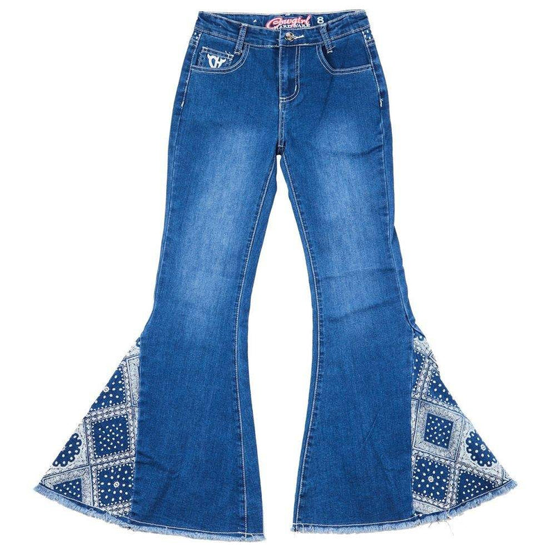 Cowboy Hardware Girl's Bandana Print Bell Bottoms