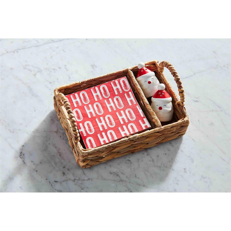 Mud Pie Santa Salt/Pepper Napkin Basket Set