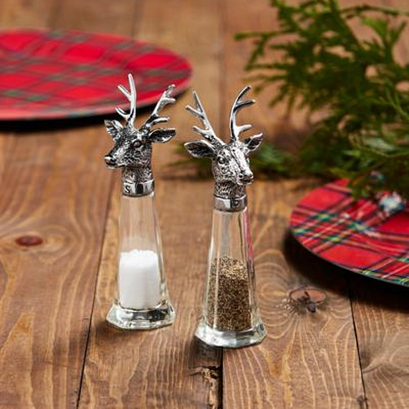 Mud Pie Salt & Pepper Metal Deer Set