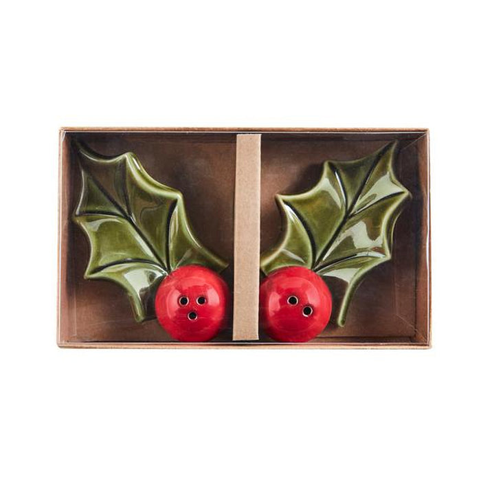 Mud Pie Holly Salt & Pepper Shaker Set