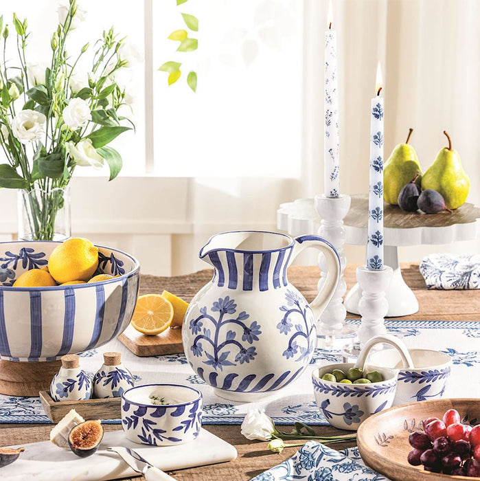 Mud Pie Blue Floral Salt/Pepper Set