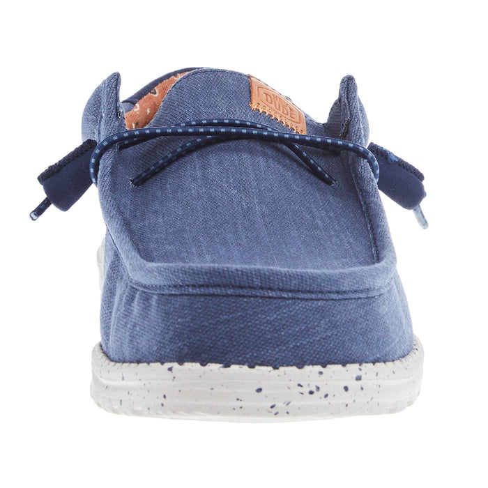 Hey Dude Men's Wally Navy Wash Canvas Casual Shoe