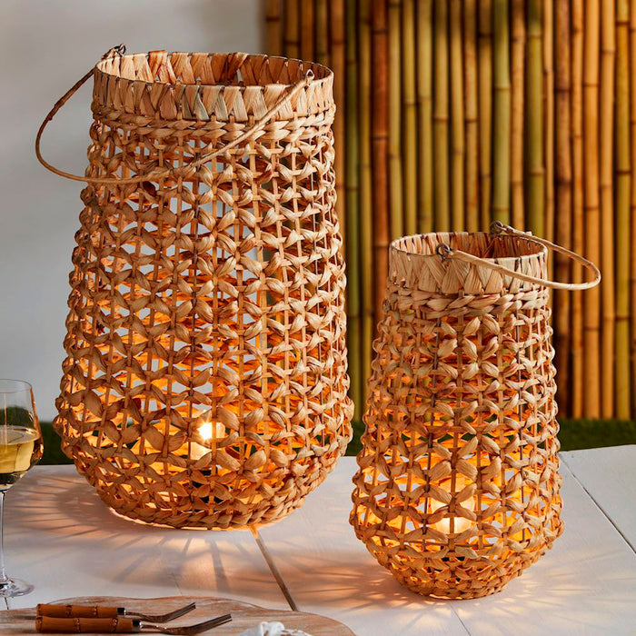 Mud Pie Hyacinth Light Up Lantern Set