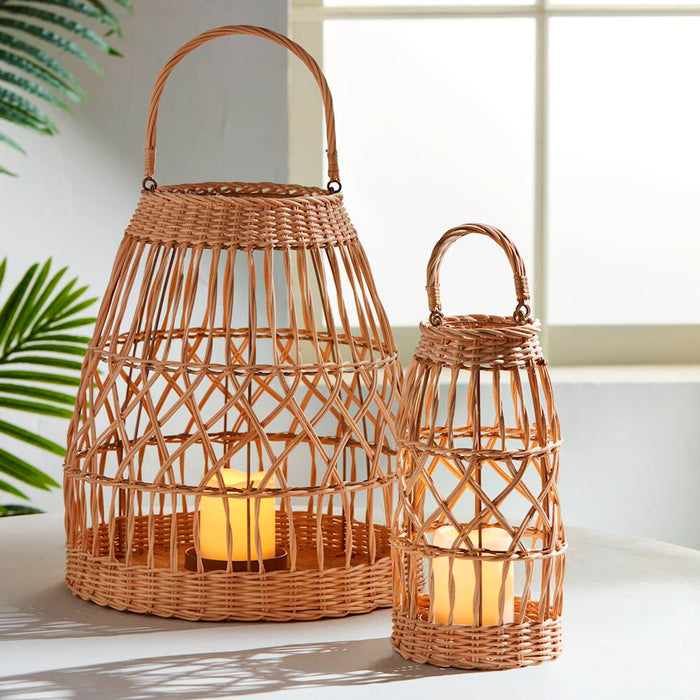 Mud Pie Open Weave Lantern Set