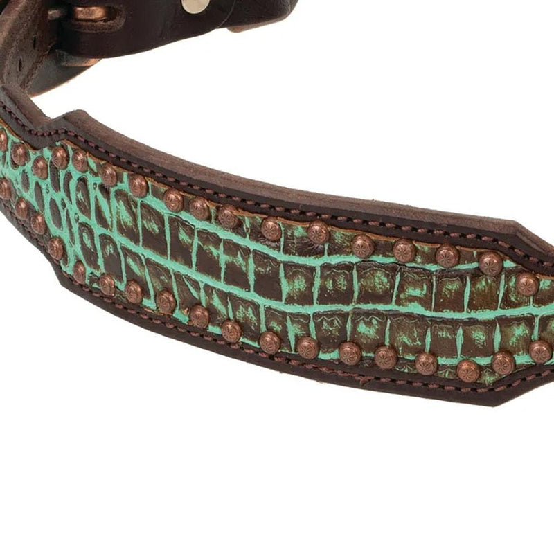 Weaver Leather Turquoise Croc Wither Strap