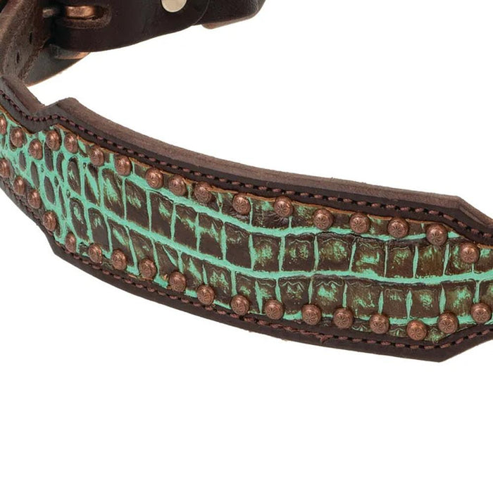 Weaver Leather Turquoise Croc Wither Strap