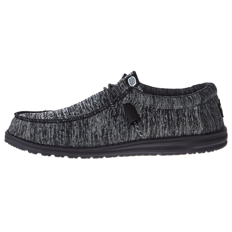 Hey Dude Mens Black/Black Wally Sport Knit Casual