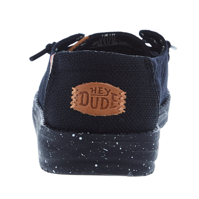 Hey Dude Youth Wendy Washed Canvas Black Casual Shoe