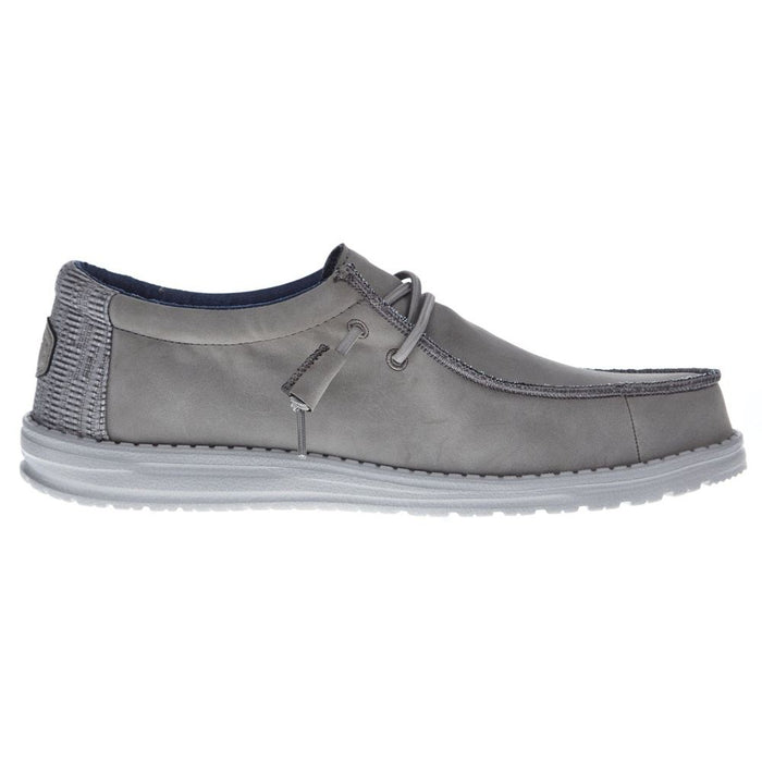 Hey Dude Men's Grey Wally Fabricated Leather Casual