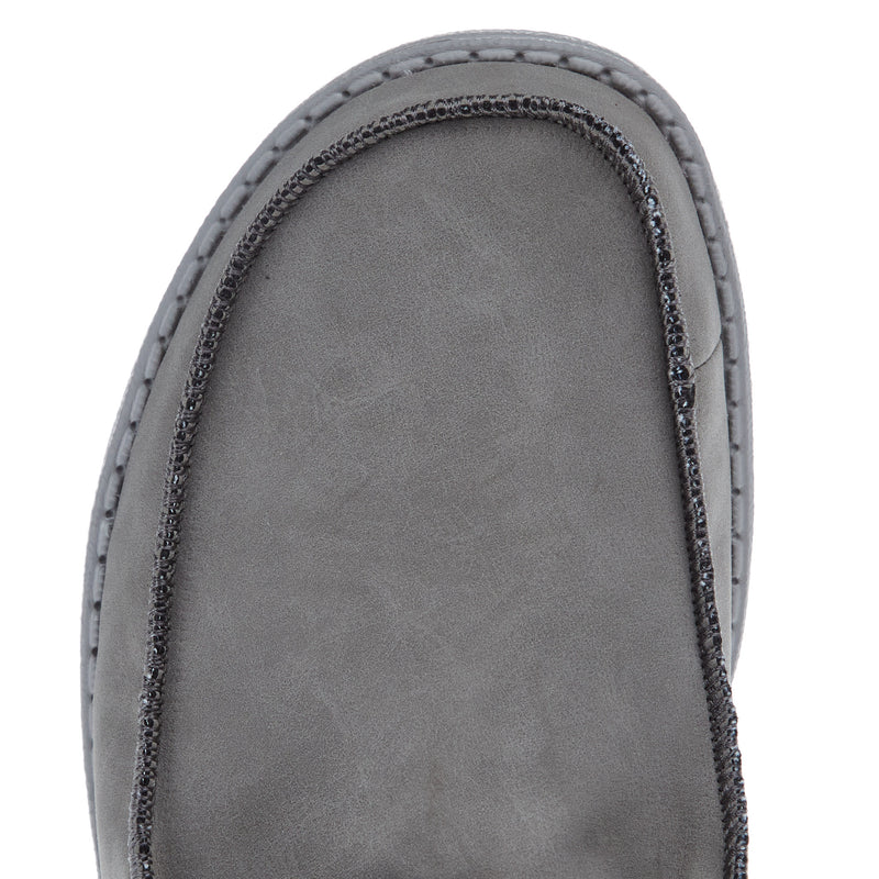Hey Dude Men's Grey Wally Fabricated Leather Casual