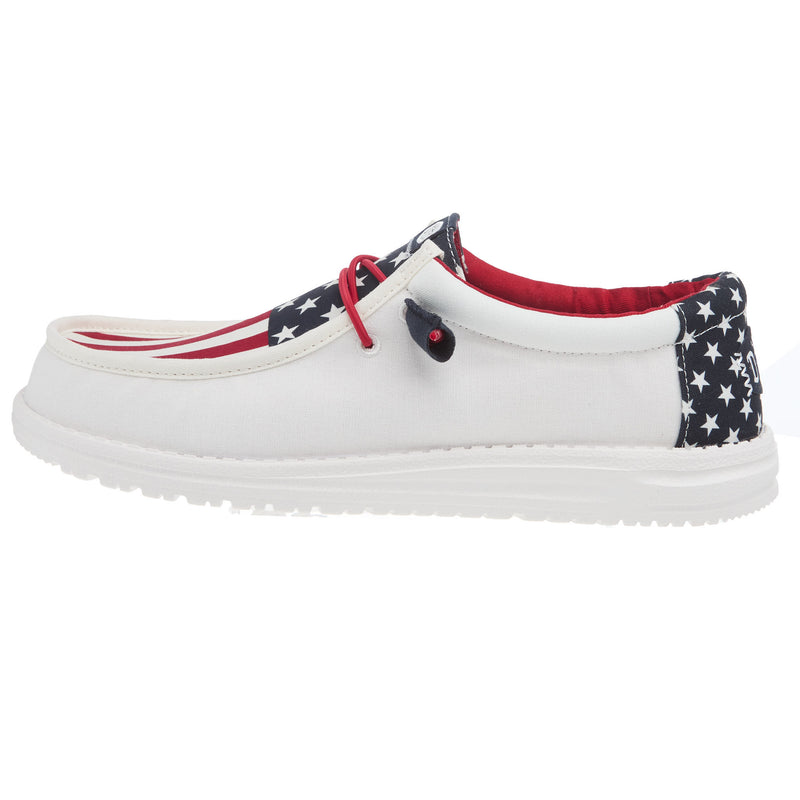 Hey Dude Men`s Wally American Navy Casual Shoe