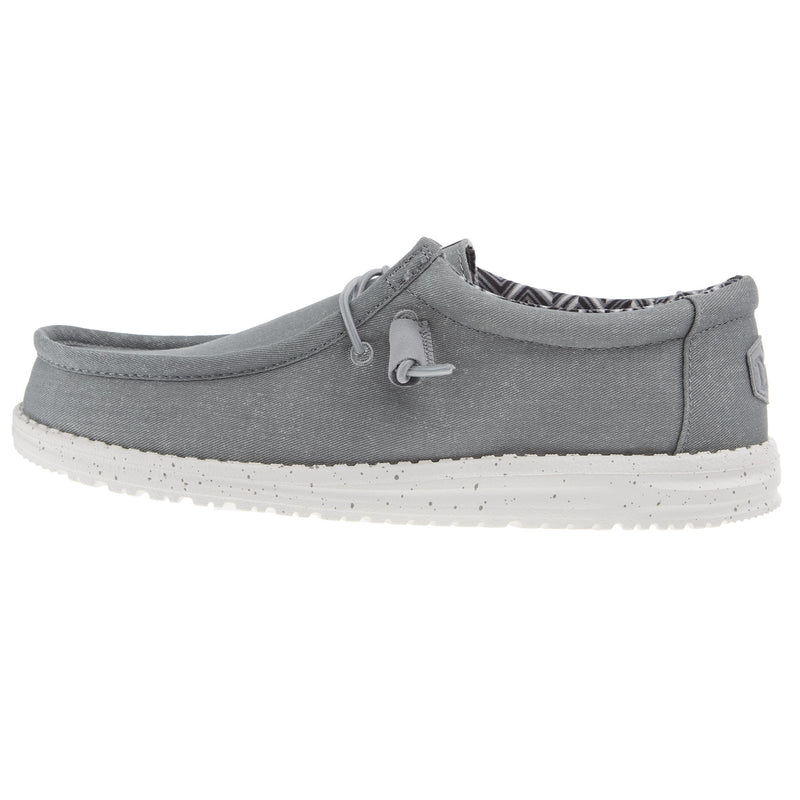 Hey Dude Mens Grey Wally Canvas Casual Shoe