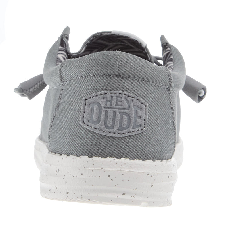 Hey Dude Mens Grey Wally Canvas Casual Shoe