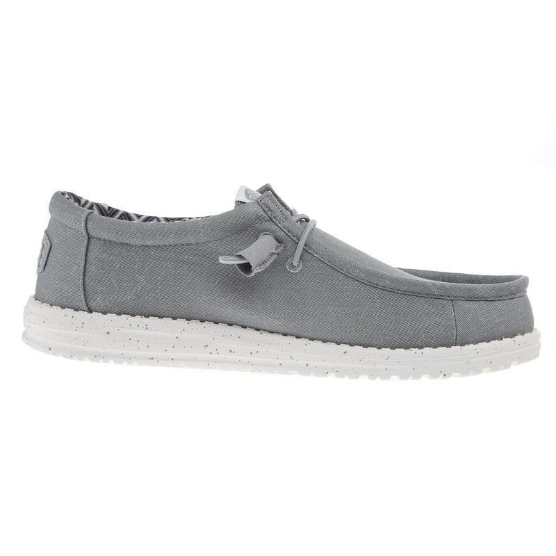 Hey Dude Mens Grey Wally Canvas Casual Shoe
