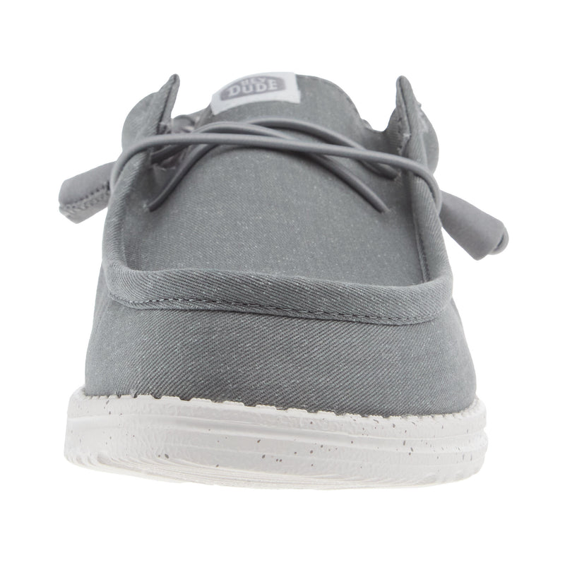 Hey Dude Mens Grey Wally Canvas Casual Shoe