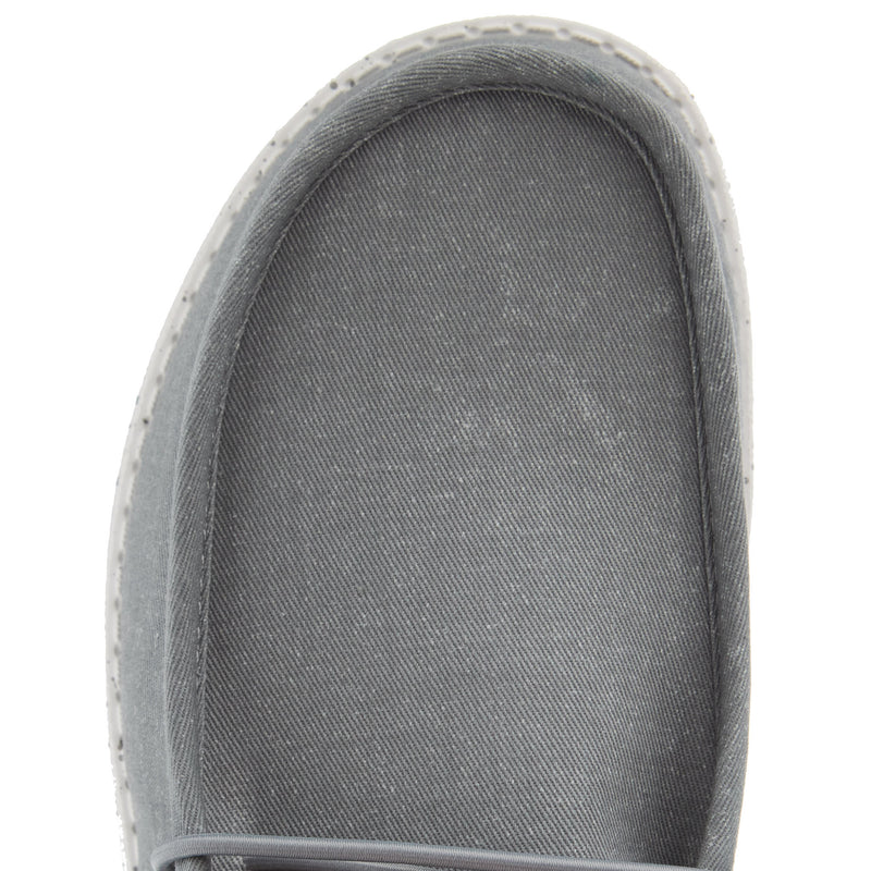 Hey Dude Mens Grey Wally Canvas Casual Shoe