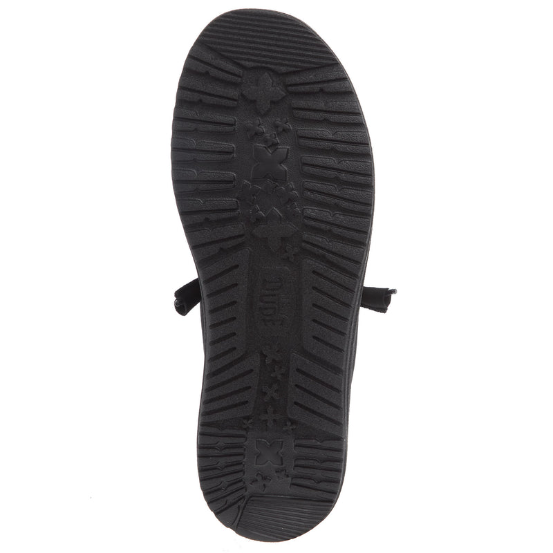 Hey Dude Men's Wally Canvas Black On Black Casual Shoe