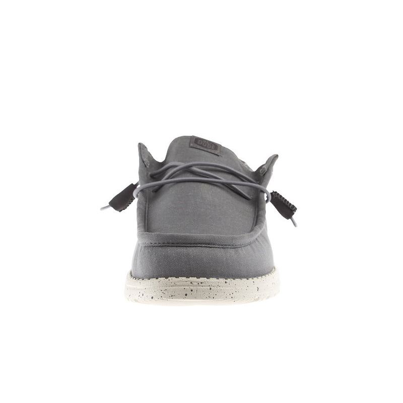 Hey Dude Men's Wally Stretch Canvas Grey Bone White Casual Shoe