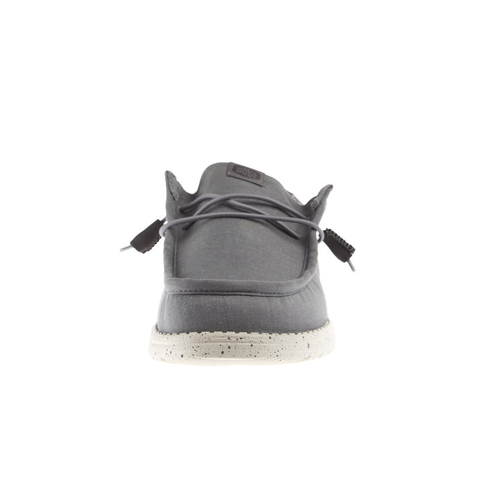 Hey Dude Men's Wally Stretch Canvas Grey Bone White Casual Shoe