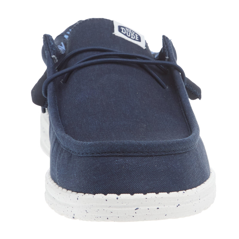 Hey Dude Men's Wally Navy Canvas Casual Shoe