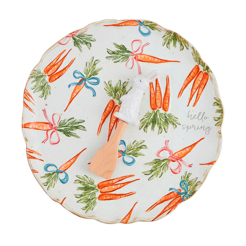 Mud Pie Carrot Pattern Platter Set