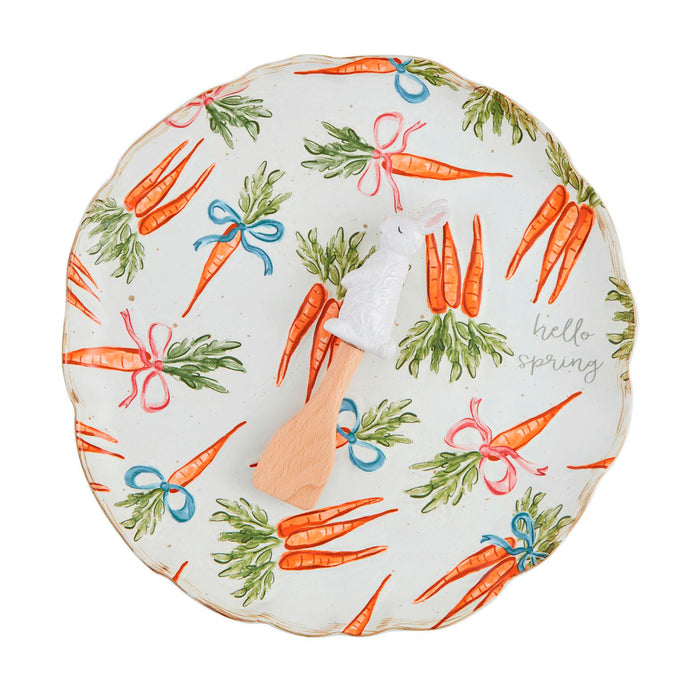 Mud Pie Carrot Pattern Platter Set
