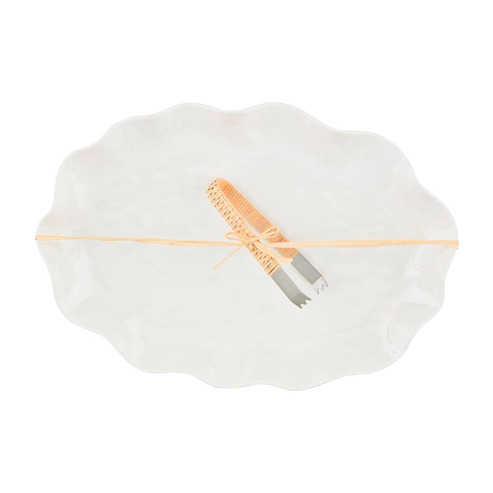 Mud Pie Ruffle Melamine Platter Set