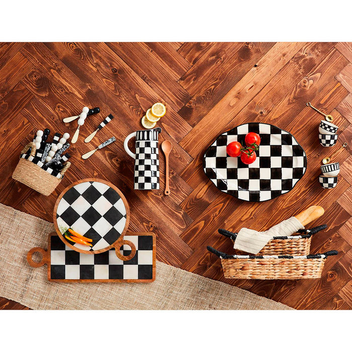 Mud Pie Black and White Check Platter