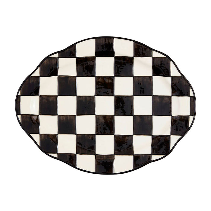 Mud Pie Black and White Check Platter