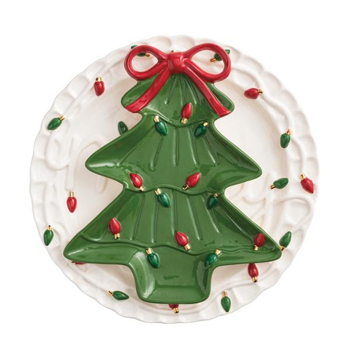Mud Pie Merry and Tree Platter Set