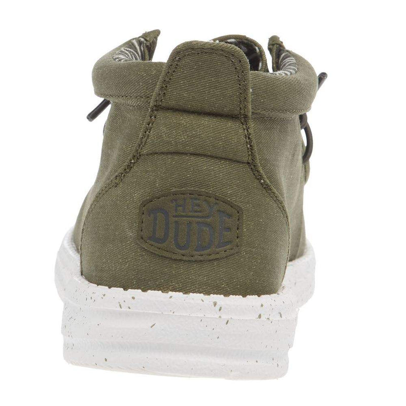 Hey Dude Men's Wally Mid Canvas Olive Casual Shoe