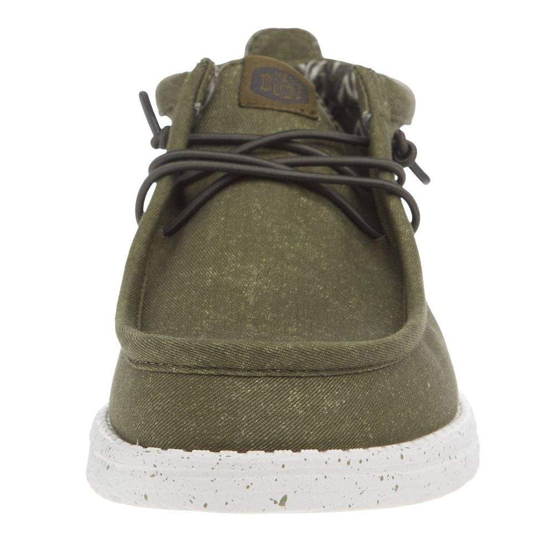 Hey Dude Men's Wally Mid Canvas Olive Casual Shoe