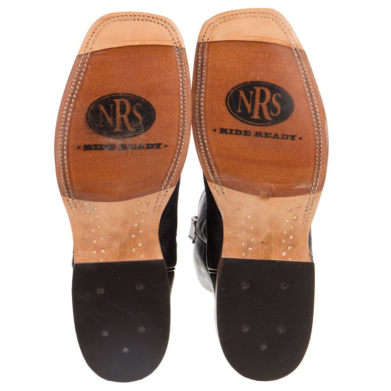 Anderson Bean Men's NRS Ride Ready Black Smooth Ostrich Cowboy Boots
